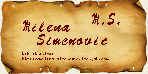 Milena Simenović vizit kartica